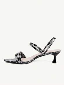 CUCCOO CHICEST Women's Tie-Dye Buckle Design Fashionable Elegant High Heel Sandals - Grey - View 5