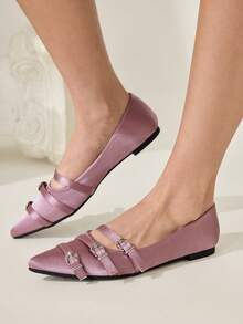 CUCCOO CHICEST Women's Elegant Commuter Pointed Toe Flats Elegant Shoes Wedding Shoes - Purple - View 4