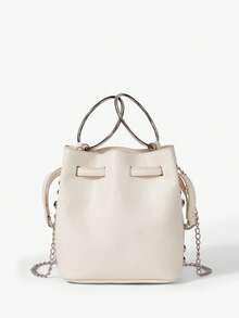 Viva Strut 女士手提包、单肩包、流浪包，时尚、个性、简约、百搭、街头风，甜美酷女孩、辣妹、Y2K、复古、铆钉、经典款，适合约会、日常、购物 - 白色 - 查看 5