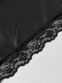 Maweii Mode für Große Größen, Punk-Spitzenbesatz, figurbetonte sexy Shorts - Schwarz - Übersicht 7