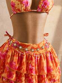 Bellisia Bộ bikini 3 mảnh 26SS in hoa màu cam với áo và chân váy lãng mạn, thích hợp cho bãi biển và kỳ nghỉ. Mẫu đồ bơi nữ mới năm 2026, phù hợp cho đi học, kỳ nghỉ, hẹn hò, tiệc trà chiều, phong cách phương Tây, du thuyền, bãi biển, đảo, du lịch đường bộ, mọi mùa, lễ hội âm nhạc, kỳ nghỉ Boho, kỳ nghỉ Bohemian, mùa thu thư giãn, phong cách Boho phương Tây, áo kiểu thanh lịch cho nữ, bộ 2 mảnh, mẫu mới mùa hè, thích hợp cho kỳ nghỉ, du thuyền, du lịch biển, tắm nắng, sở thú, trang phục nữ Zestiva. - Nhiều màu - Xem 5