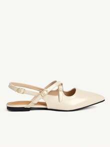 CUCCOO CHICEST 女士搭扣设计休闲百搭平底鞋 - 杏色 - 查看 3