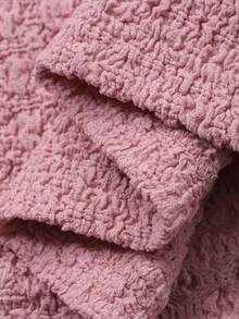 DAZY 粉色短款上衣，饰有纹理褶皱和镂空设计，适合音乐节、情人节、婚礼、休闲和度假穿着，修身短袖女式T恤，春夏款 - 粉色 - 查看 3