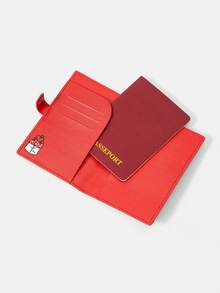 HELLO KITTY AND FRIENDS | SHEIN Cute Leather Cartoon Personalized Card Bag - Red A - View 2