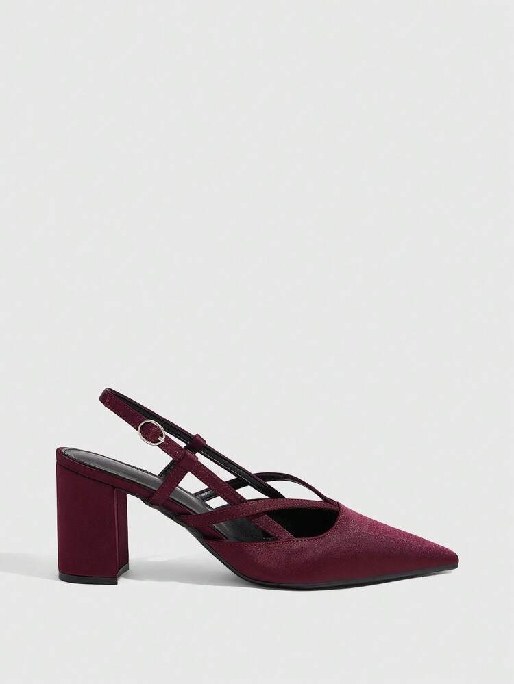 CUCCOO SZL Women's Pointed Toe Criss-Cross Strap Chunky Heel Pumps, Sexy Elegant Stylish High Heels Suitable For Dates, Afternoon Tea, Parties, Formal Events, And Daily Commute