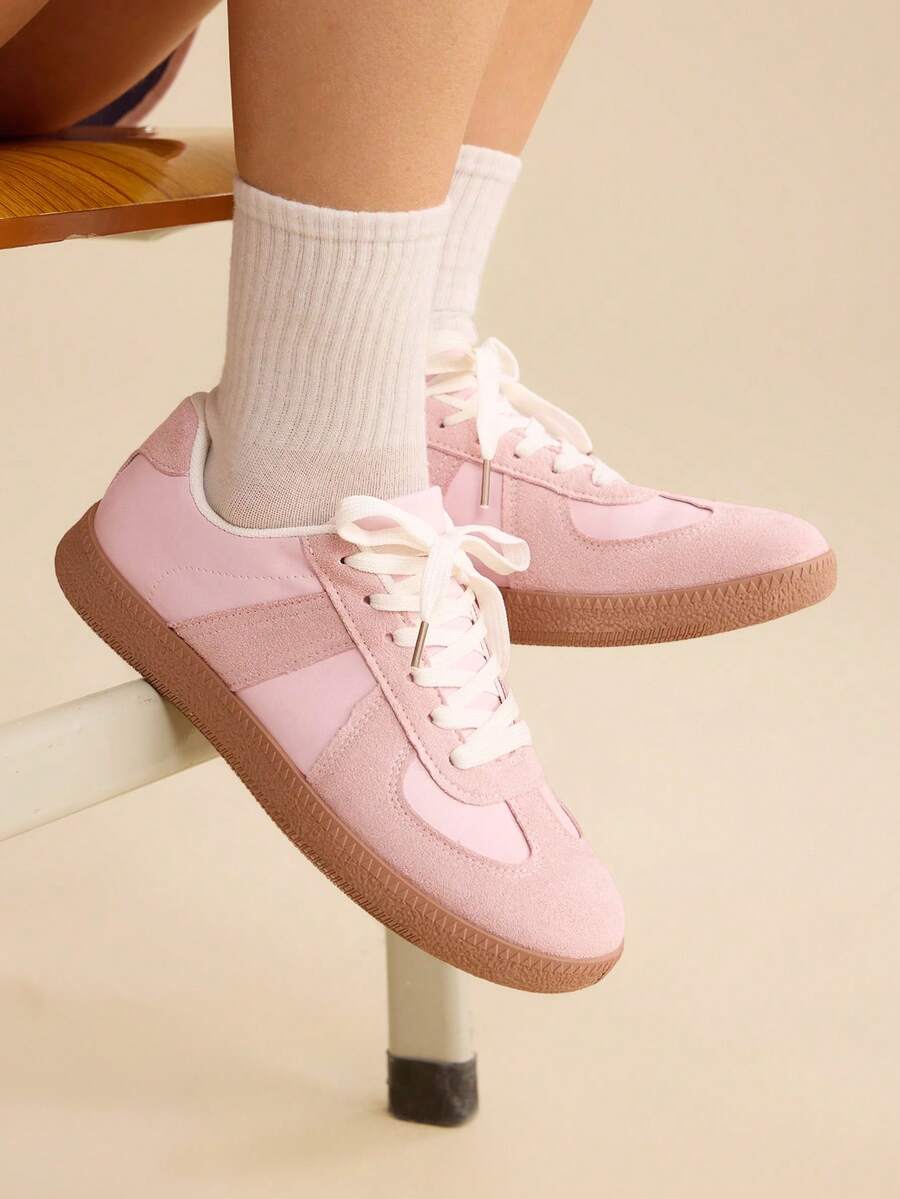 CUCCOO EASI Women's Round Toe Casual Versatile Sneakers - cherry blossom powder - View 1