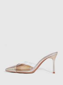 CUCCOO SZL Casual Minimalist Pointed Toe Slide Sandals, Women Pumps - Gold - View 5