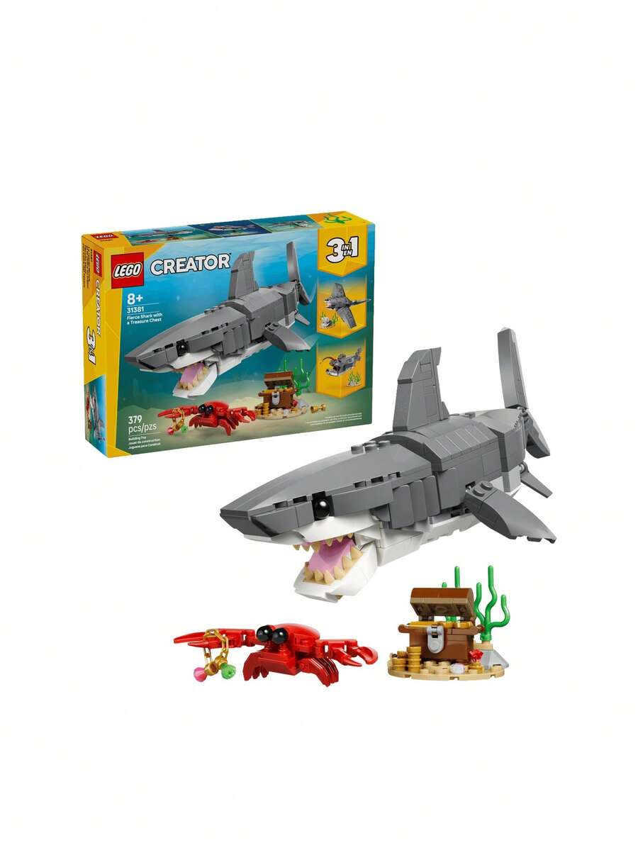 Creator 3-In-1 Fierce Shark With A Treasure Chest Kids 8Years+ 31381 - Multicolor - View 1