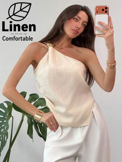 Aloruh 女士纯色金属装饰休闲百搭日常上衣