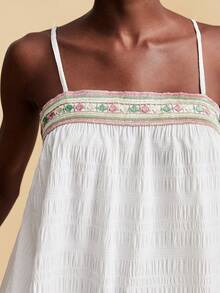 Travachic White,Summer,Boho,Vacation,Holiday Elegant Tropical Print Sling Tank Top,Casual Loose Outfits For Women,Suitable For Beach Cruise,Music Festival - Multicolor - View 8