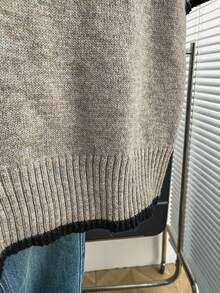 SHEIN Franclia New Arrival Casual Loose Floral Sweet Retro Women Knit Sweater, Spring/Autumn - Camel - View 6