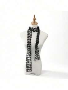 女士亮片围巾，配有闪亮链条、褶皱领口、蝴蝶结、网纱围巾、亮片网纱、宽项链和发带，适合狂欢节和派对，长度 160 厘米。 - 彩色 - 查看 15