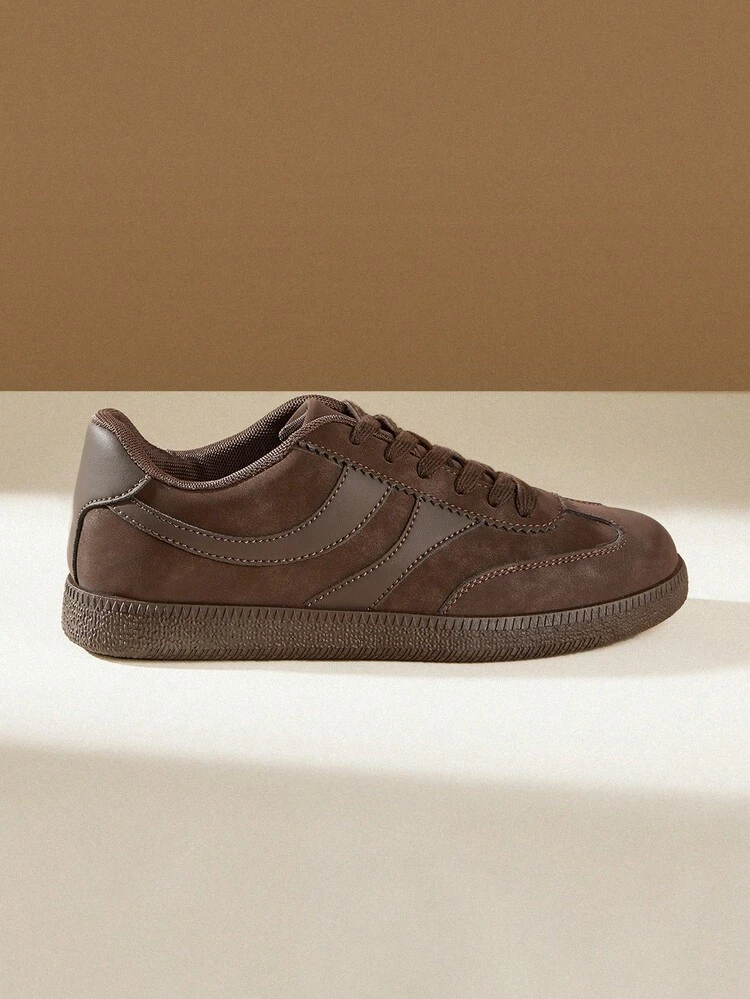 CUCCOO EASI 2026 New Spring Women's Retro Brown Versatile Casual Sports Flat Shoes