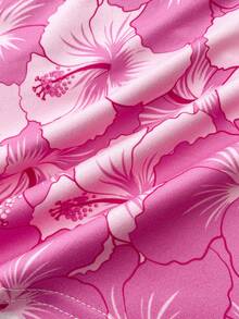 少女夏季休闲度假扭结印花吊带背心 - 粉色 - 查看 6