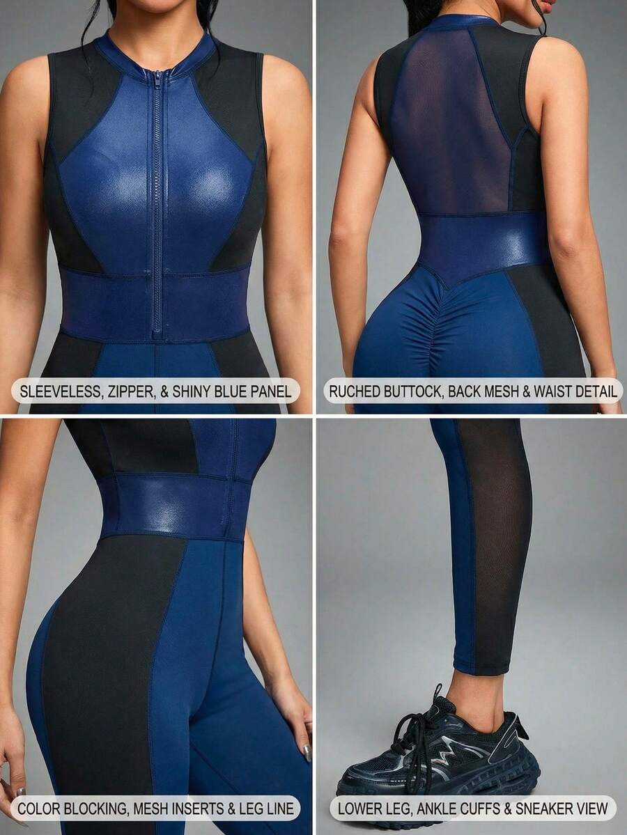 Innovista 女士运动无袖连体裤，运动健身服，价格亲民，品质优良，经久耐穿，时尚百搭，适合戴头巾的女性，提供保护，适合穆斯林女性运动训练，美观轻盈透气，露脐上衣拉链搭配紧身裤，裤子设有手机卡口袋，两件套，日常休闲运动，适合骑行、骑行、高强度间歇训练、办公室到健身房等各种场合，秋季舒适运动，功能性网眼透气镂空设计，适合有氧运动、户外运动，健康百搭，适合在、Reels、FYP、INSTA、OOTD、节日等场合穿着，黑色、蓝色，适合职场妈妈、健身、运动装备，简约自然色调，干净利落，适合女性、网红、时尚达人、时尚达人、百搭日常穿着，经久耐穿，品质优良，适合更年期女性，适合返校季、秋季运动健身系列，平台热销，品质之选，价格亲民，预算友好，适合健身服、体能训练、有氧运动、Gymtok、冬季、实用时尚、优雅黑色套装