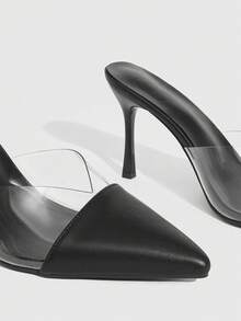 CUCCOO SZL Zapatos de tacón de punta elegantes para mujer para fiestas y uso diario - Negro - Ver 6
