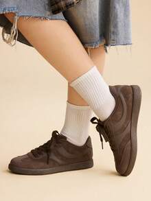 CUCCOO EASI 2026 Nuevos zapatos deportivos planos casuales versátiles de estilo retro marrón para mujer de primavera - Marrón - Ver 9