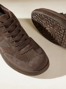 CUCCOO EASI 2026 Nuevos zapatos deportivos planos casuales versátiles de estilo retro marrón para mujer de primavera - Marrón - Ver 5