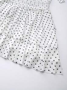 Franclia 女士夏季连衣裙，褶皱腰身，多层裙摆，女士蛋糕裙，针织网纱面料，露背吊带连衣裙，白色连衣裙，波点连衣裙，杏色派对连衣裙，吊带短款连衣裙，女士度假装，派对连衣裙，音乐节连衣裙，可爱连衣裙，温柔，知性，优雅，高端，优雅套装，通勤，日常，夏季，派对，海滩，约会，毕业典礼，商务办公，都市时尚百搭日常连衣裙 - 白色 - 查看 5