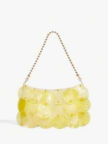 SHECARRY 女士手提包，黄色，时尚，简约，优雅，百搭，适合海滩、度假、假日、夏季、海边等场合。 - Butter Yellow - 查看 4