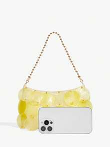 SHECARRY 女士手提包，黄色，时尚，简约，优雅，百搭，适合海滩、度假、假日、夏季、海边等场合。 - Butter Yellow - 查看 5