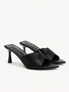 CUCCOO CHICEST Sandales à talons aiguilles élégantes et sexy à bout pointu pour femmes, pratiques pour les déplacements quotidiens et les occasions formelles - Noir - Voir 1