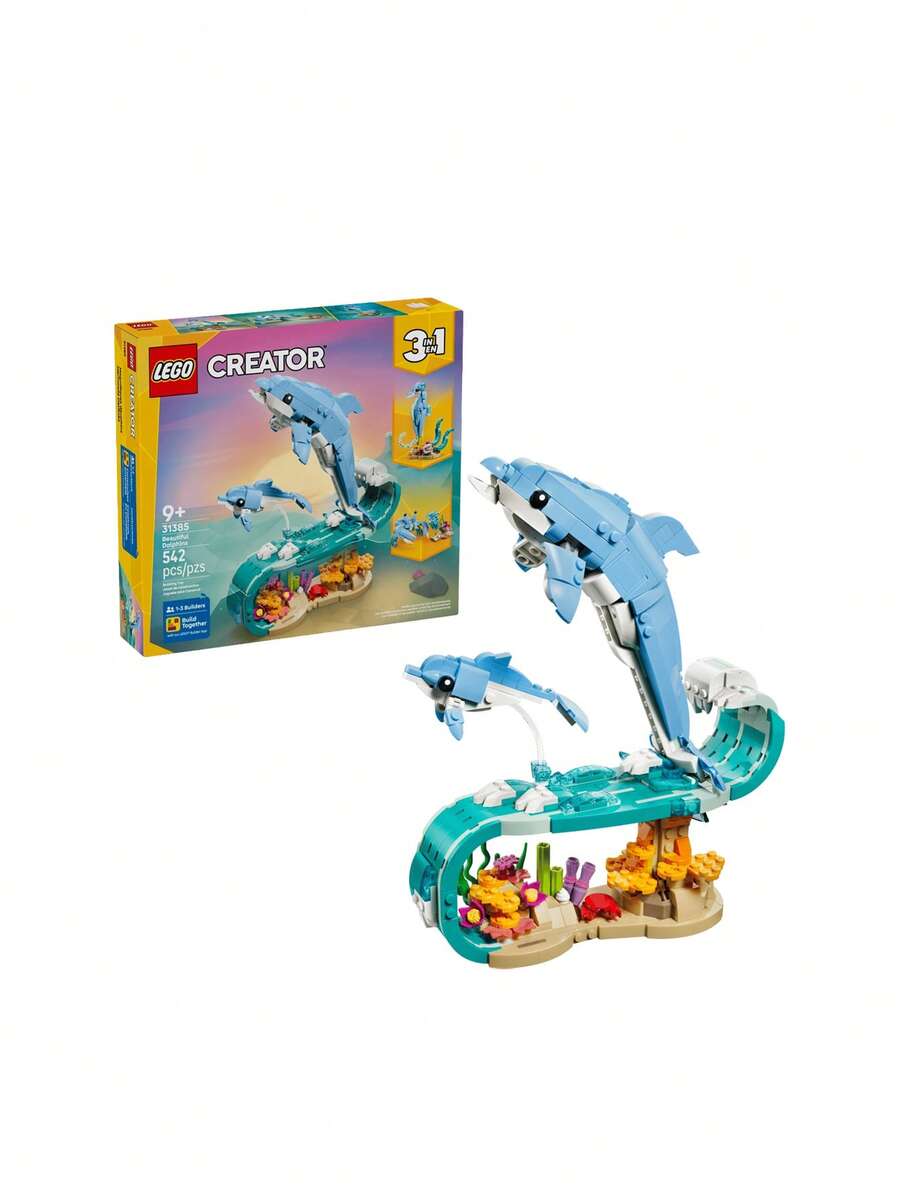 LEGO Creator 3-In-1 Sea Animals: Beautiful Dolphins Kids 9Years+ 31385 - Multicolor - View 1