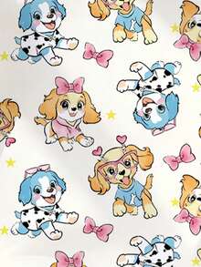 Bộ đồ thể thao mùa xuân hè dành cho bé gái, phong cách thường ngày, sáng tạo, cá tính, tươi mới, tối giản, dễ thương, họa tiết hoạt hình chú cún con màu hồng, trái tim, nơ và ngôi sao, gồm áo thun ngắn và quần đùi, thoải mái để mặc hàng ngày, ấm áp cho mùa hè và mùa thu, phù hợp với trang phục thể thao hàng ngày của bé gái. - Nhiều màu - Xem 5