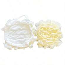Madebyblanc 二合一沐浴球，带抽绳的毛巾浴球，条状香皂袋，花形香皂袋，条状香皂袋，花形香皂袋，去角质网状身体和面部清洁工具，沐浴泡沫制作工具，家居生活（白色） - 白色 - 查看 15