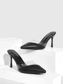 CUCCOO SZL Women's Fashionable Elegant Pointed Toe Pumps, Suitable For Party And Commute Spring Shoes - Black - View 2