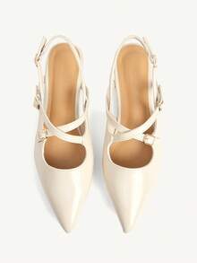 CUCCOO CHICEST 女士搭扣设计休闲百搭平底鞋 - 杏色 - 查看 1