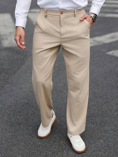 Manfinity Mode 男士纯色口袋休闲通勤裤