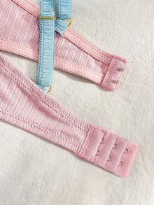 PetitDoll Women's Lace Patchwork Bow Underwire Padded Bra - White - View 10