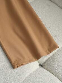 GlowEve 2pcs Women Summer Short Sleeve Shirt And Long Pants Set - Khaki - View 3