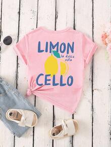 SHEIN 年轻女孩基本款短袖淡粉色圆领休闲上衣，夏季 - 粉色 - 查看 2