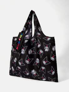 HELLO KITTY AND FRIENDS | SHEIN 女士时尚卡通图案防水大容量手提袋 - 黑玫色 - 查看 2