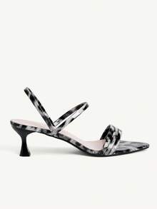CUCCOO CHICEST Women's Tie-Dye Buckle Design Fashionable Elegant High Heel Sandals - Grey - View 3