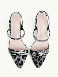 CUCCOO CHICEST Women's Tie-Dye Buckle Design Fashionable Elegant High Heel Sandals - Grey - View 2