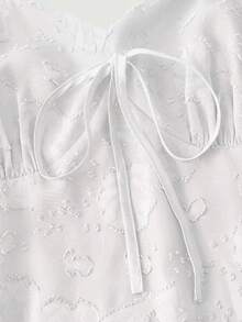 SHEIN MOD Women's Jacquard Knot Design Ruched Waist Elegant Midi Slip Dress For Party,Summer Dresses For Women - White - View 5