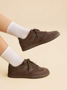 CUCCOO EASI 2026 Nuevos zapatos deportivos planos casuales versátiles de estilo retro marrón para mujer de primavera - Marrón - Ver 10