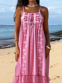 Swim Vcay Đầm nữ dáng rộng, họa tiết Dopamine, kiểu dáng patchwork, thích hợp cho kỳ nghỉ, phong cách Bohemian Thái Lan. - Nhiều màu - Xem 4