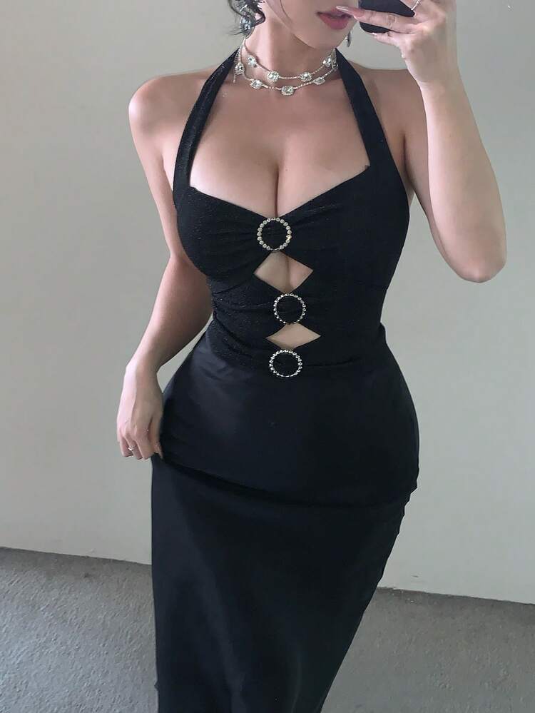 Women's Sexy Backless Sleeveless Crop Top With Sequin, Hollow Out Design For Music Festival, Party, Wedding, Spring/Summer