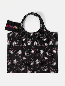 HELLO KITTY AND FRIENDS | SHEIN 女士时尚卡通图案防水大容量手提袋 - 黑玫色 - 查看 5