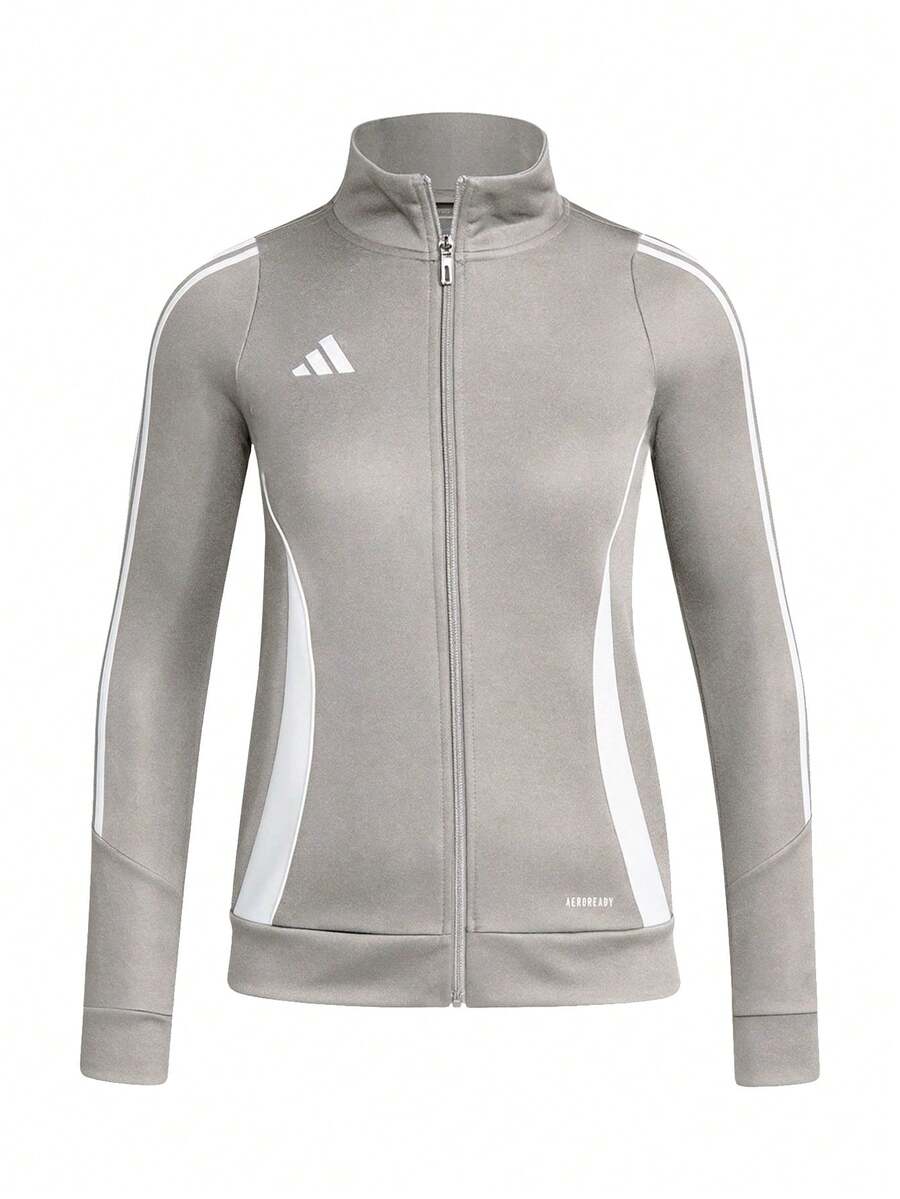 Adidas Tiro 24 Women's Track Jacket Grey - Team Mid Grey / White - View 1