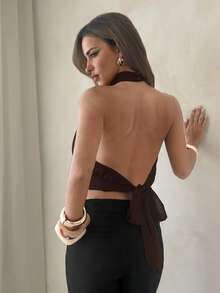 Aloruh 紫色雪纺无袖衬衫，优雅的纯色办公室衬衫，无袖上衣，适合复活节、狂欢节、商务休闲女性、办公室穿着、外出、教师等场合，优雅百搭。 - 紫色 - 查看 4