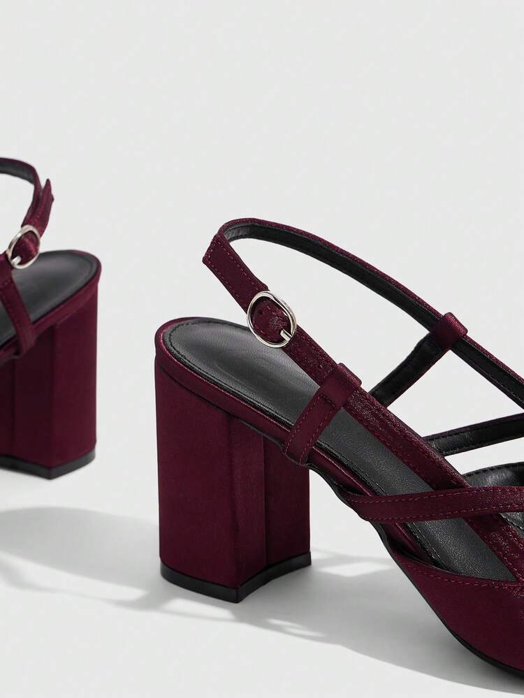 CUCCOO SZL Women's Pointed Toe Criss-Cross Strap Chunky Heel Pumps, Sexy Elegant Stylish High Heels Suitable For Dates, Afternoon Tea, Parties, Formal Events, And Daily Commute