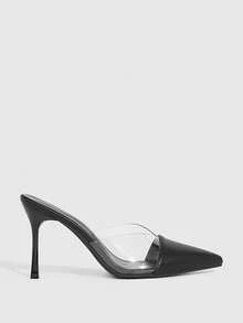 CUCCOO SZL Zapatos de tacón de punta elegantes para mujer para fiestas y uso diario - Negro - Ver 3