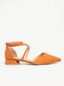 CUCCOO CHICEST 女士尖头搭扣设计日常百搭时尚高跟鞋 - 橘色 - 查看 2