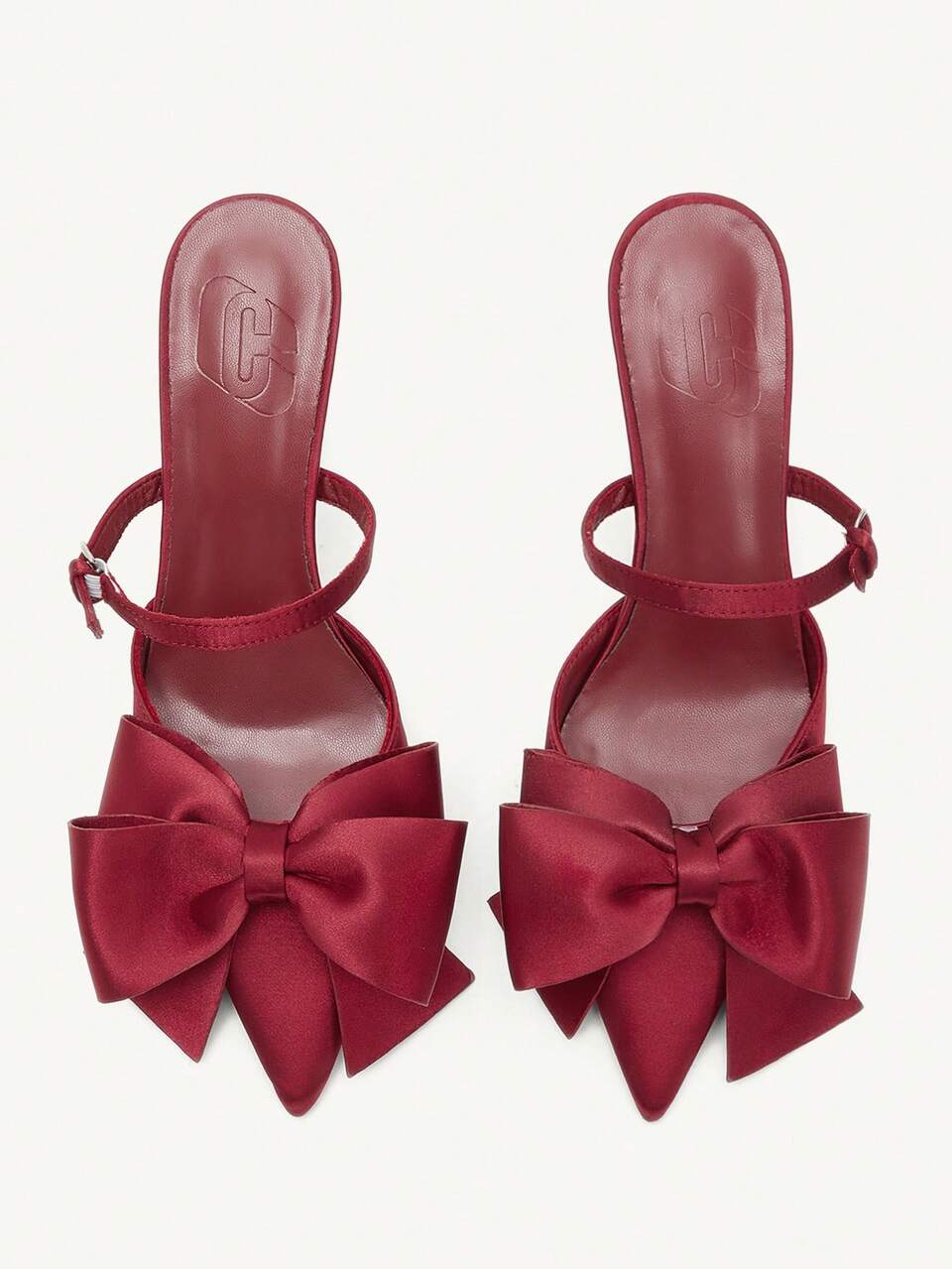 CUCCOO CHICEST Pointed Satin Texture Bow Low Vamp Exposed Heel Versatile Elegant Fairy Style Sexy Red High Heels Wedding Shoes Summer Shoes Bride Shoes