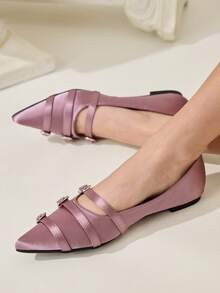 CUCCOO CHICEST Women's Elegant Commuter Pointed Toe Flats Elegant Shoes Wedding Shoes - Purple - View 3